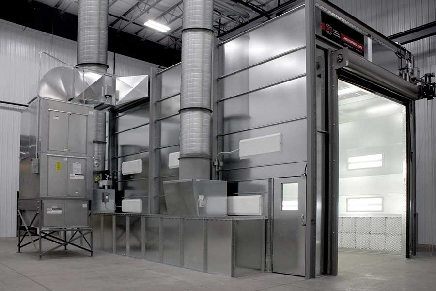 Large equipment industrial paint shop spray booth